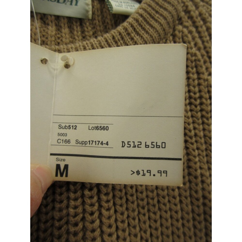 VINTAGE St Johns Bay Sweater Medium Fisherman Ribbed Chunky 80s NEW - Picture 11 of 12